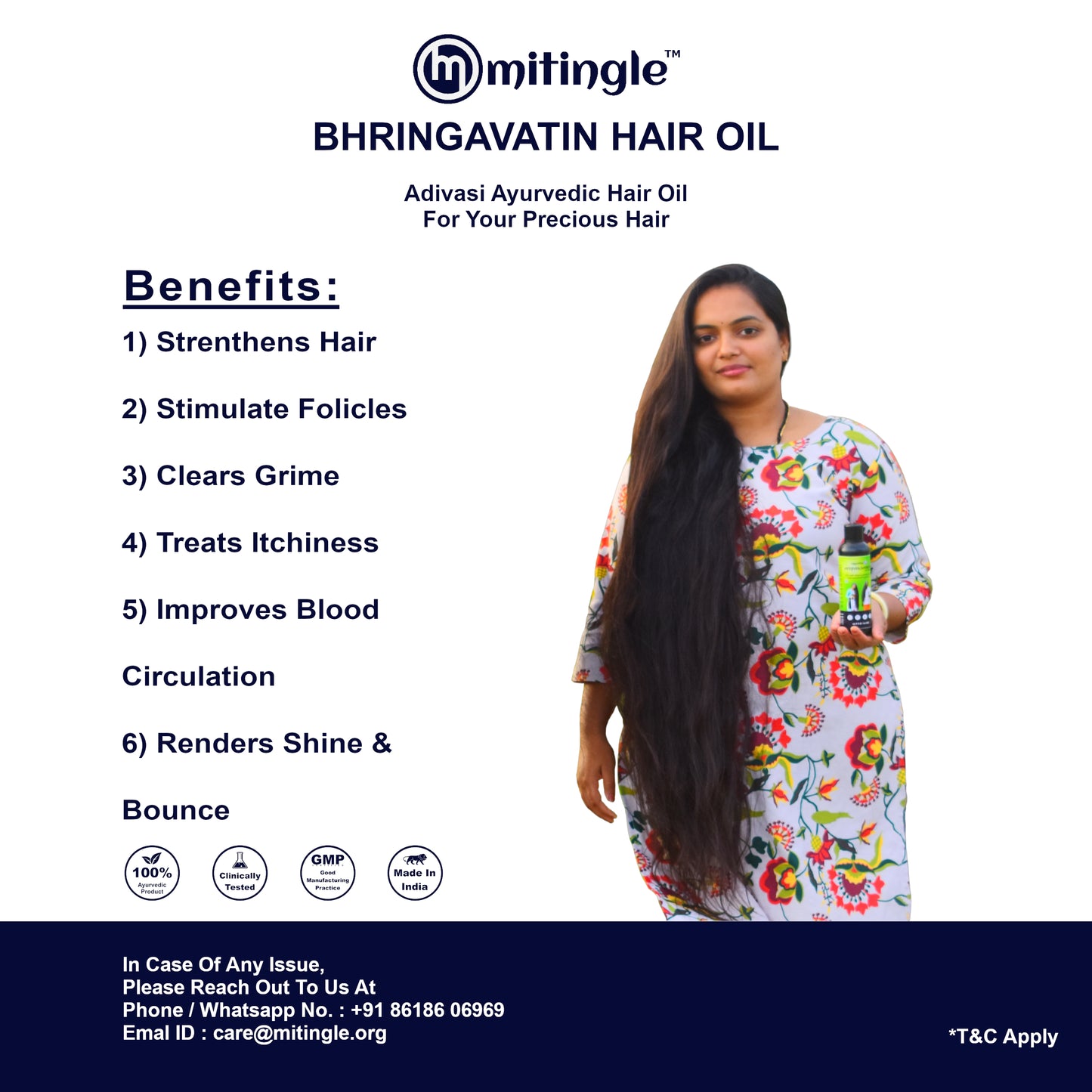 Mitingle Bhringavatin Hair Oil | Adivasi Hair Oil, 1000ml
