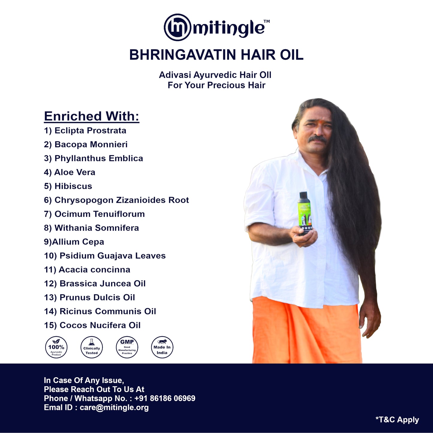Mitingle Bhringavatin Hair Oil | Adivasi Hair Oil, 1000ml